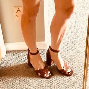 New! Anne Klein iflex Cognac Croc Block Heel 9.5